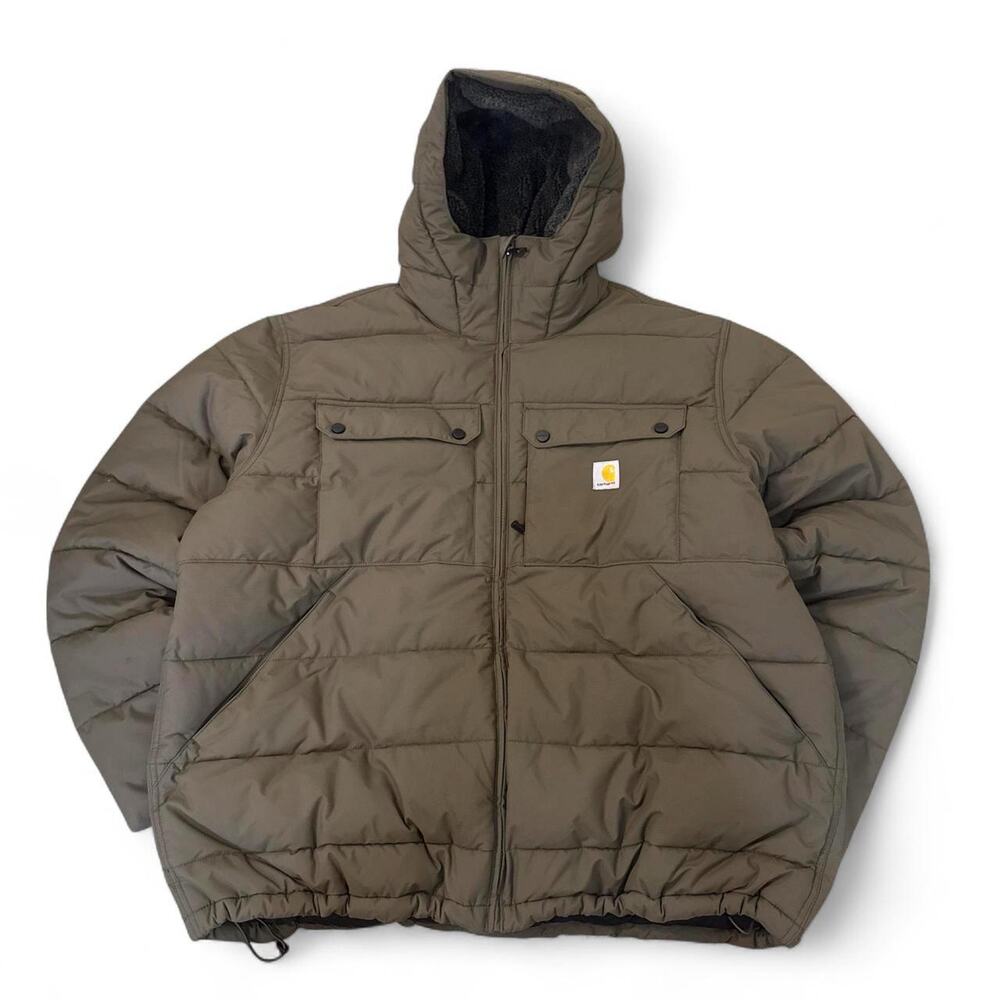 Carhartt Rain Defender Puffer Jacket Men’s 2XL Brown Loose Fit OJ5474-M